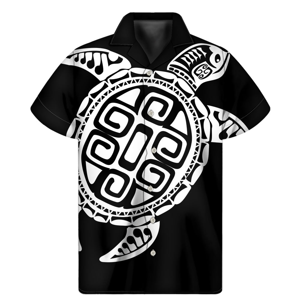 Maori Sea Turtle Print Hawaiian Short Sleeve Shirt - 1