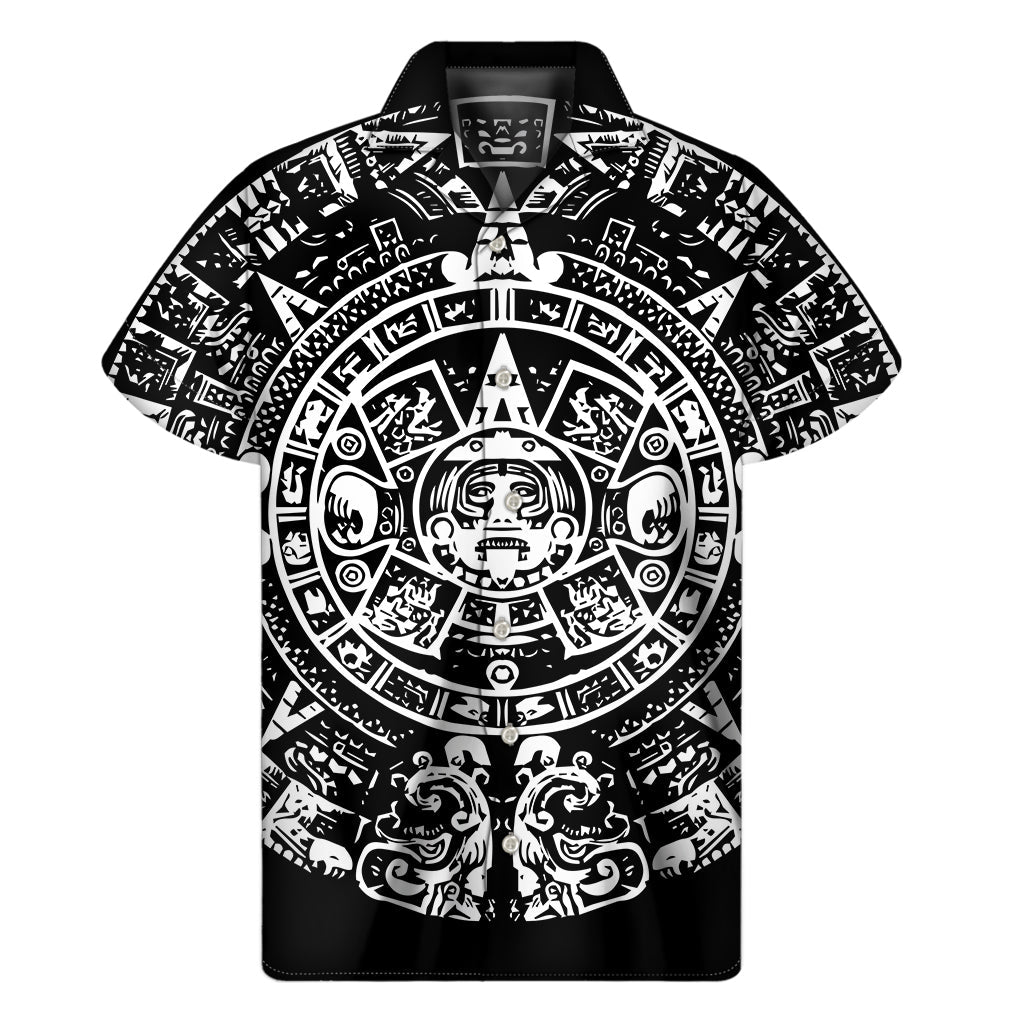 Maya Calendar Print Hawaiian Short Sleeve Shirt: Embrace Island Vibes in Style - 1