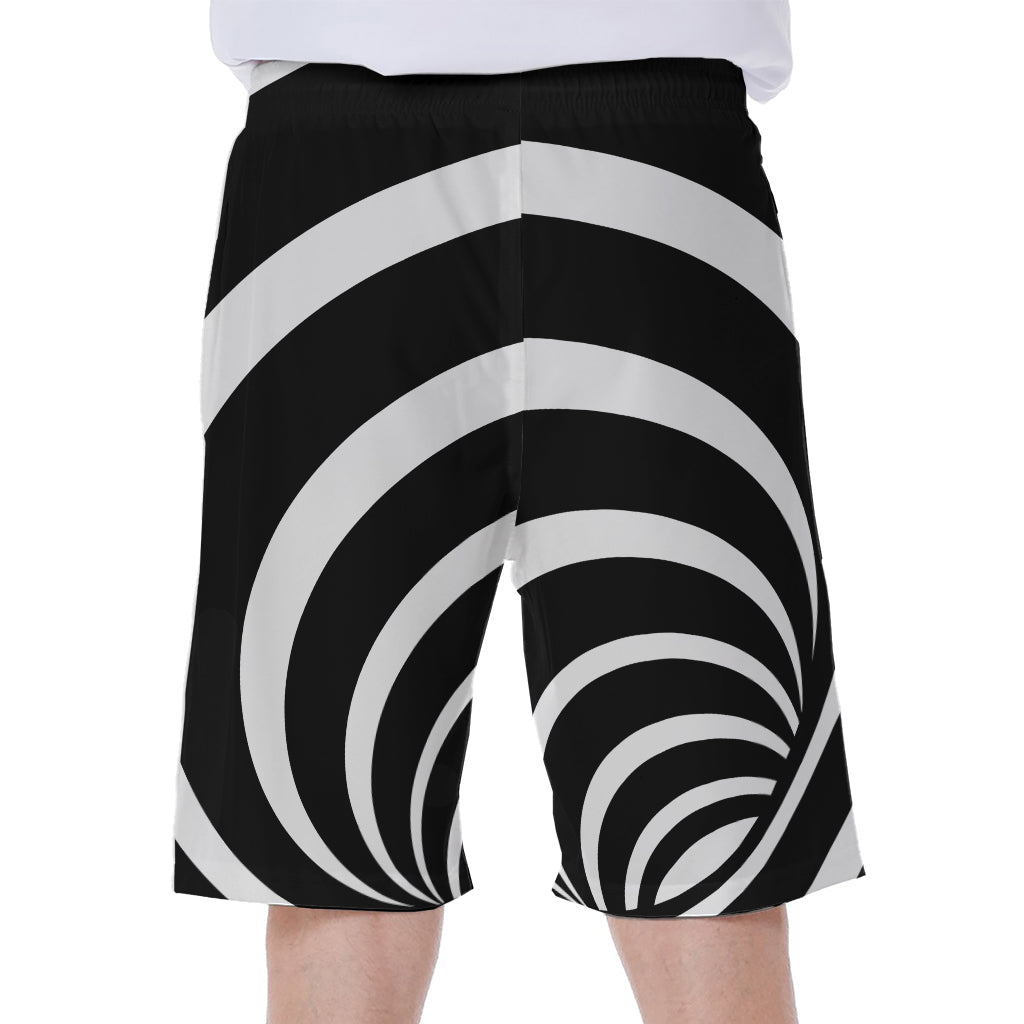 Black and White Optical Illusion Men's Hawaiian Beach Shorts - 1