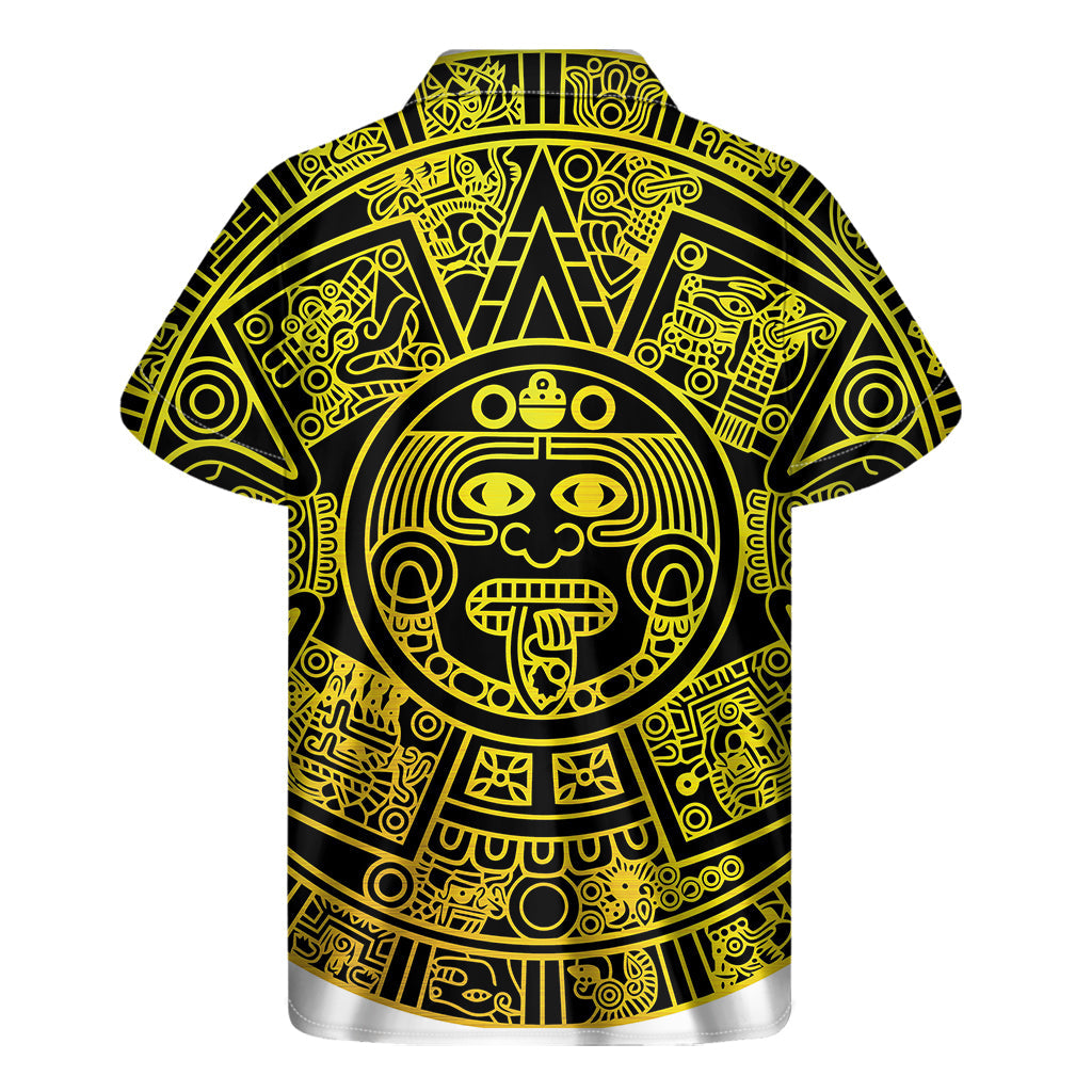 Maya Calendar Print Hawaiian Short Sleeve Shirt - 2