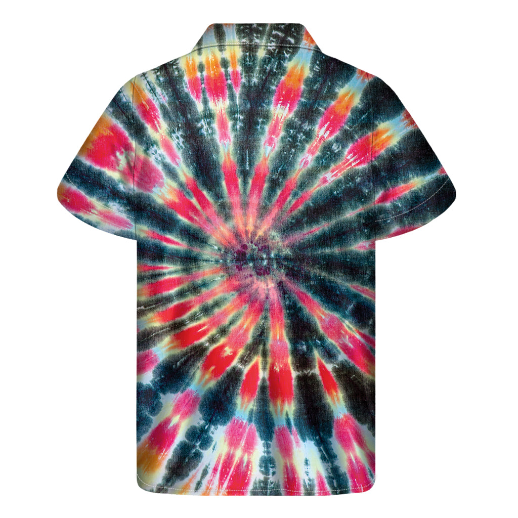 Black Backed Tie Dye Hawaiian Short Sleeve Shirt - Embrace the Aloha Spirit! - 2