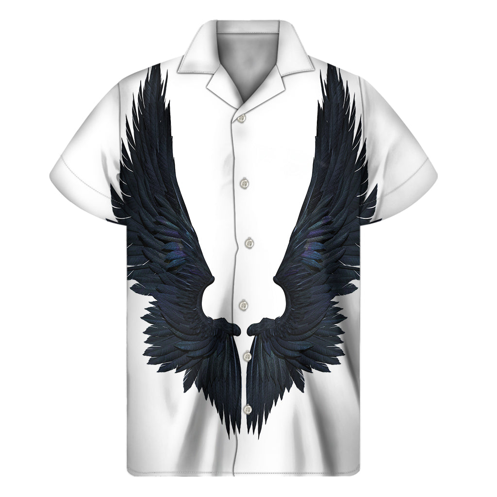 Hawaiian Demon Wings Print Short Sleeve Shirt - 1