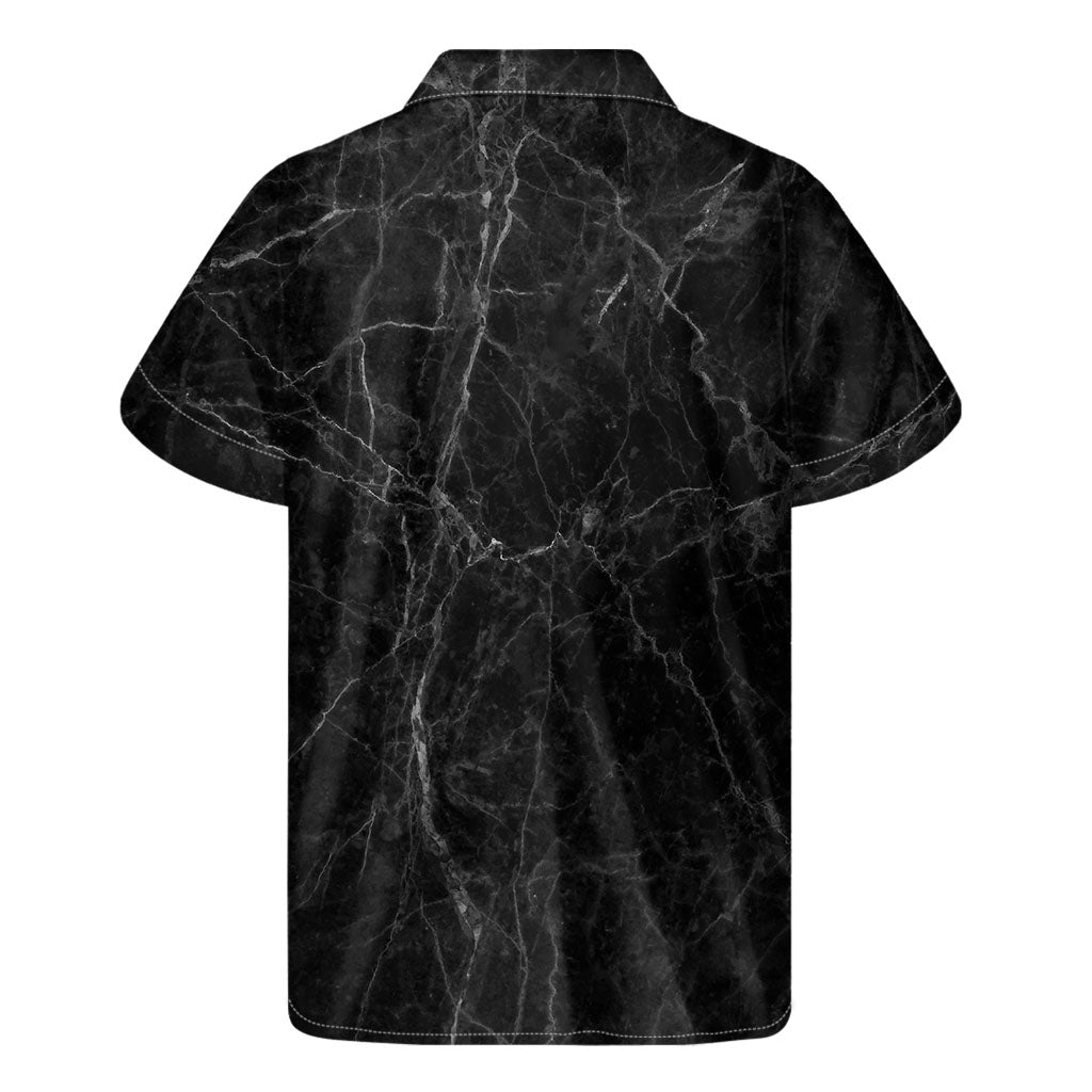 Black &amp; Grey Dark Marble Hawaiian Men&#39;s Short Sleeve Shirt - 2