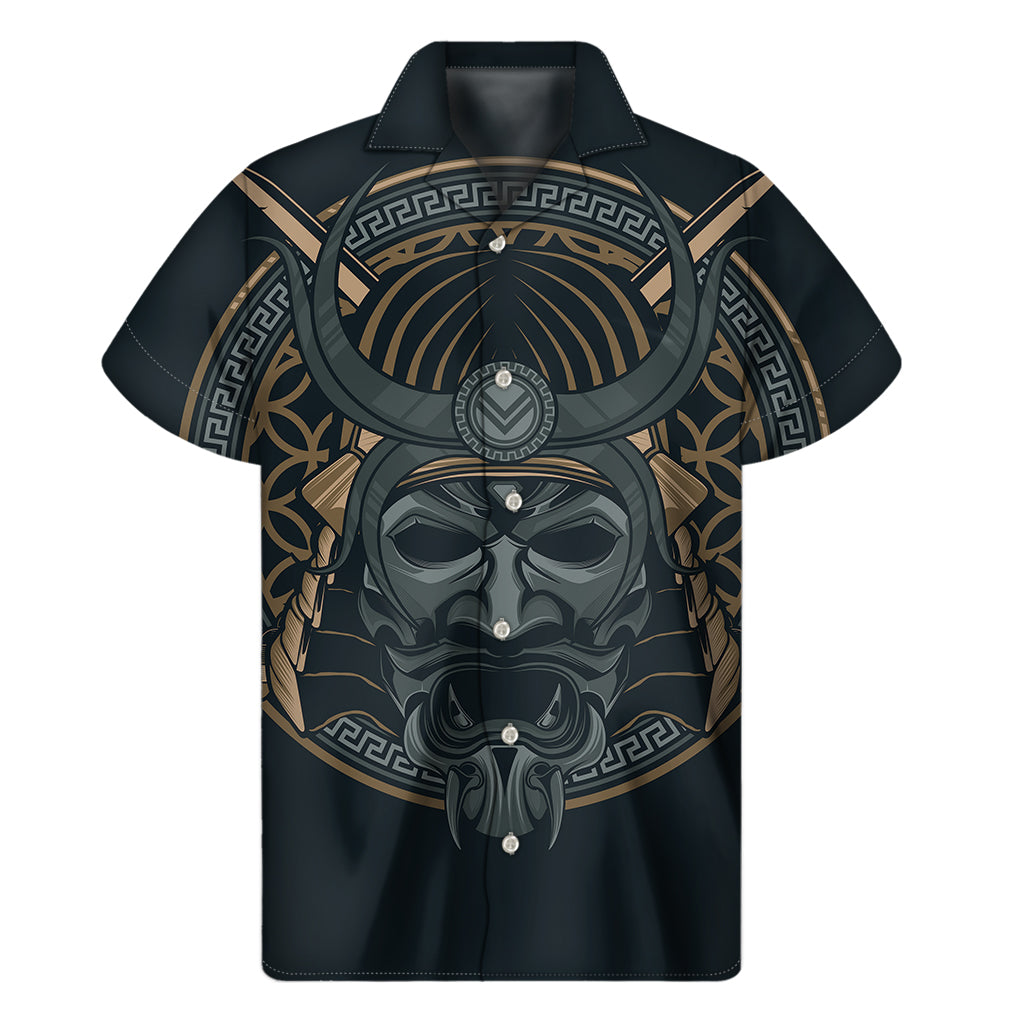 Samurai Mask Hawaiian Short Sleeve Shirt - 1