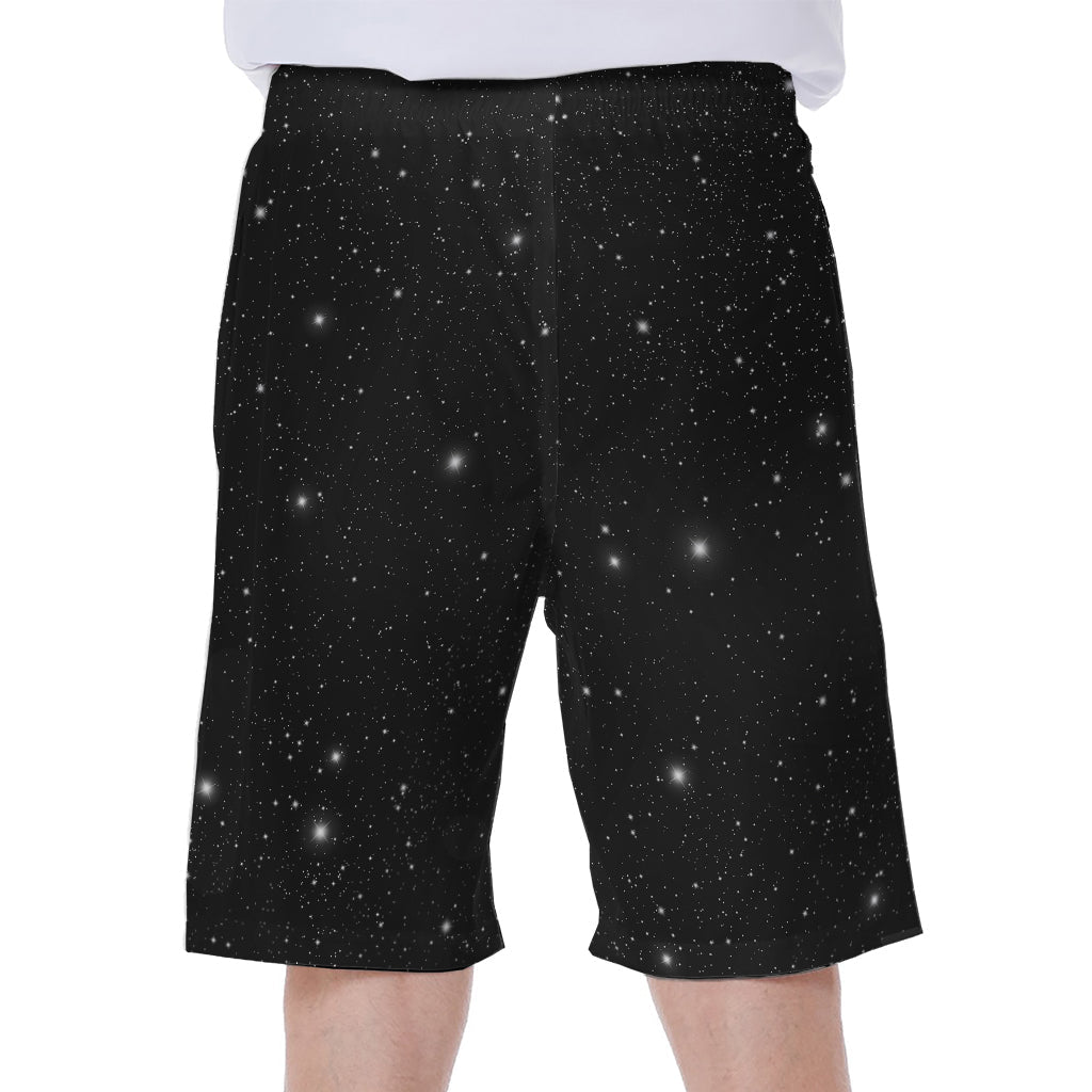 Black Space Print Hawaiian Men's Beach Shorts - 1