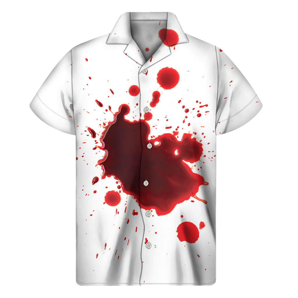 Blood-Splashed Hawaiian Vibes: Men&#39;s Short Sleeve Shirt - 1