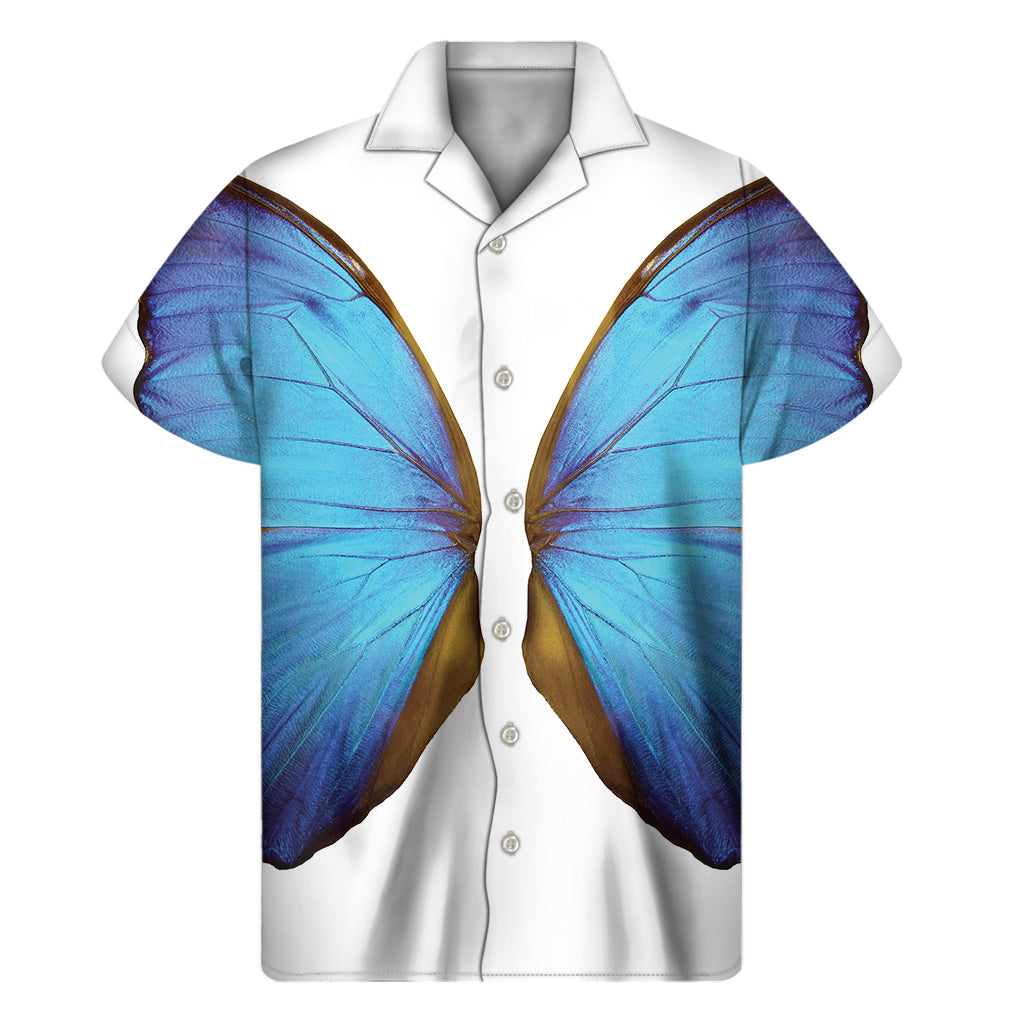 Blue Butterfly Wings Hawaiian Short Sleeve Shirt - 1