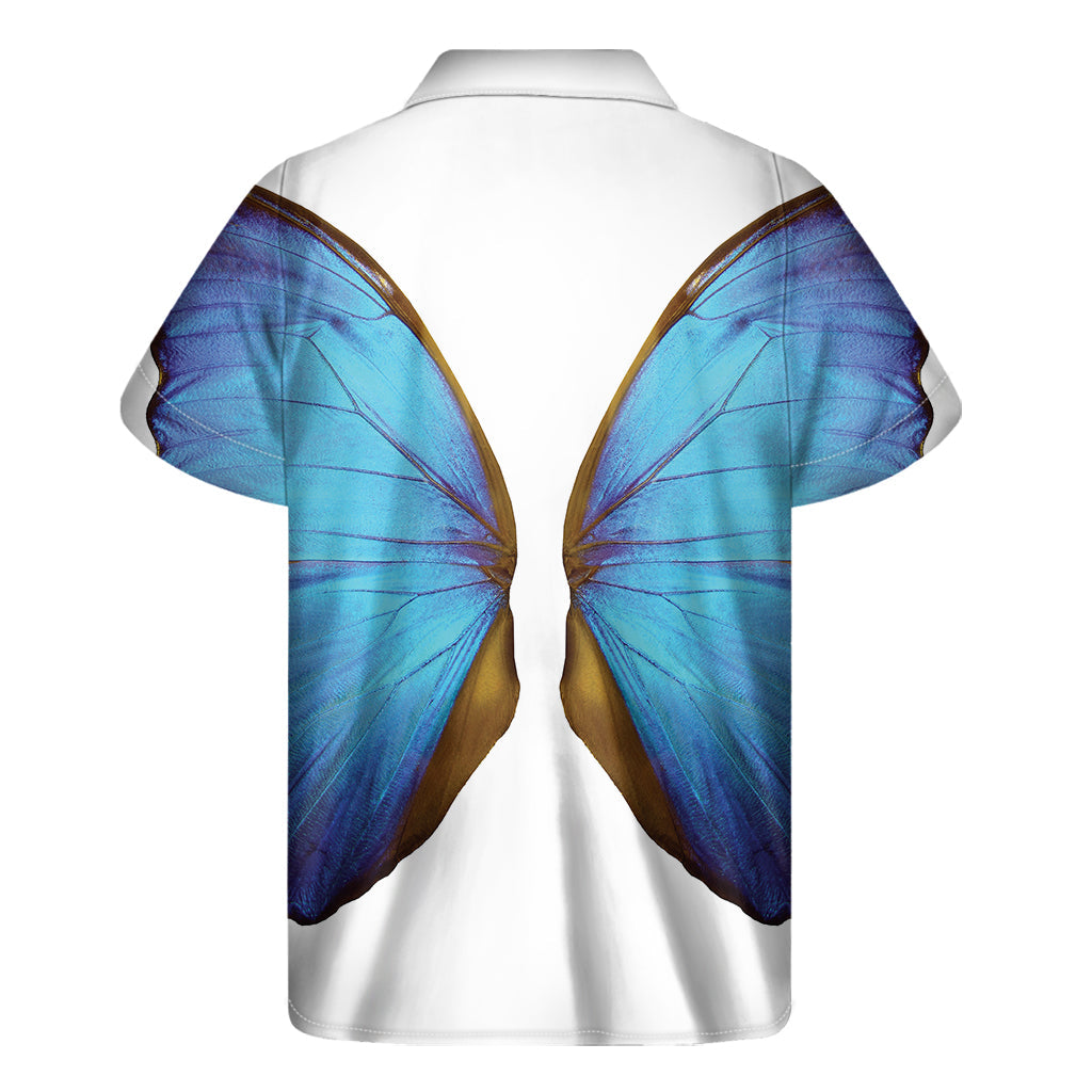 Blue Butterfly Wings Hawaiian Short Sleeve Shirt - 2