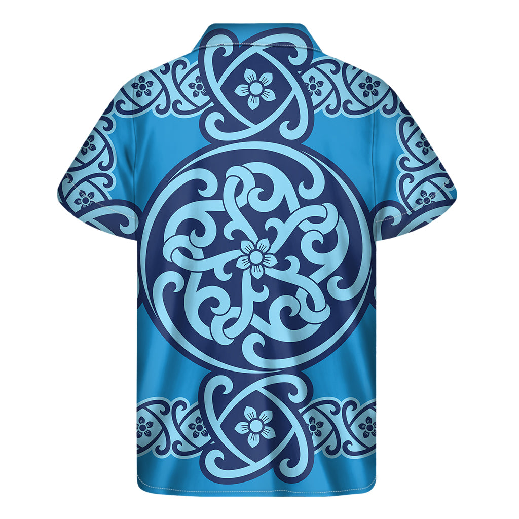 Blue Celtic Symbol Hawaiian Short Sleeve Shirt - 2