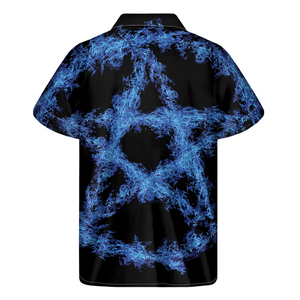 Blue Flame Pentagram Hawaiian Shirt: Embrace the Aloha Spirit in Style - 2