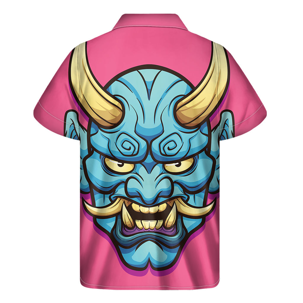 Blue Hawaiian Demon Print Short Sleeve Shirt - 2