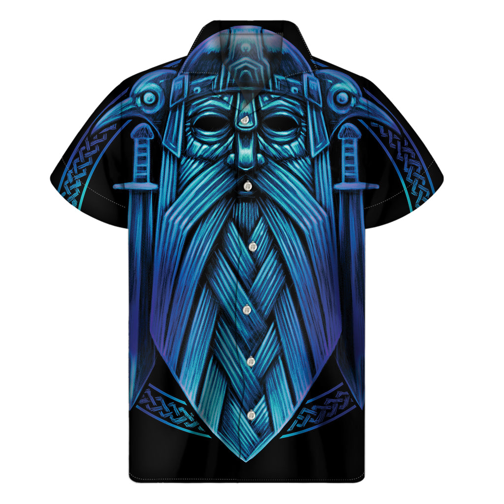 Blue Hawaiian Attire: Odin Print Short Sleeve Shirt - 1