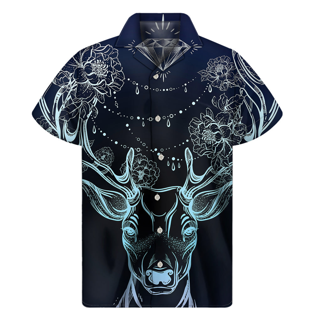 Hawaiian Deer Print Short Sleeve Shirt - Embrace the Bohemian Spirit - 1