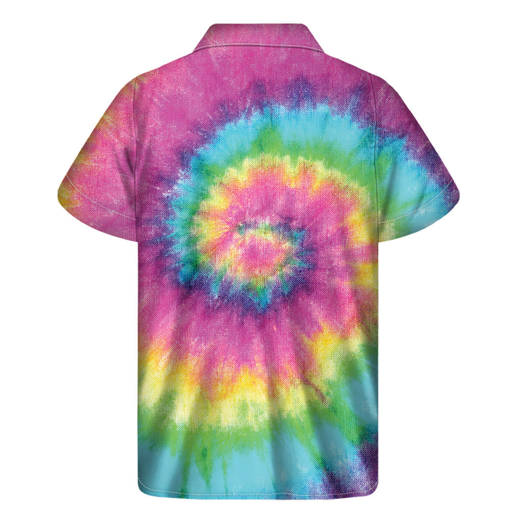 Summer Vibes: Hawaiian Tie-Dye Men's Short Sleeve Shirt - 1