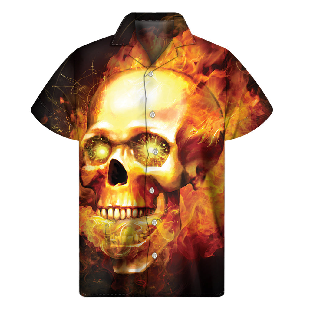 Fiery Skull Hawaiian Shirt - 1