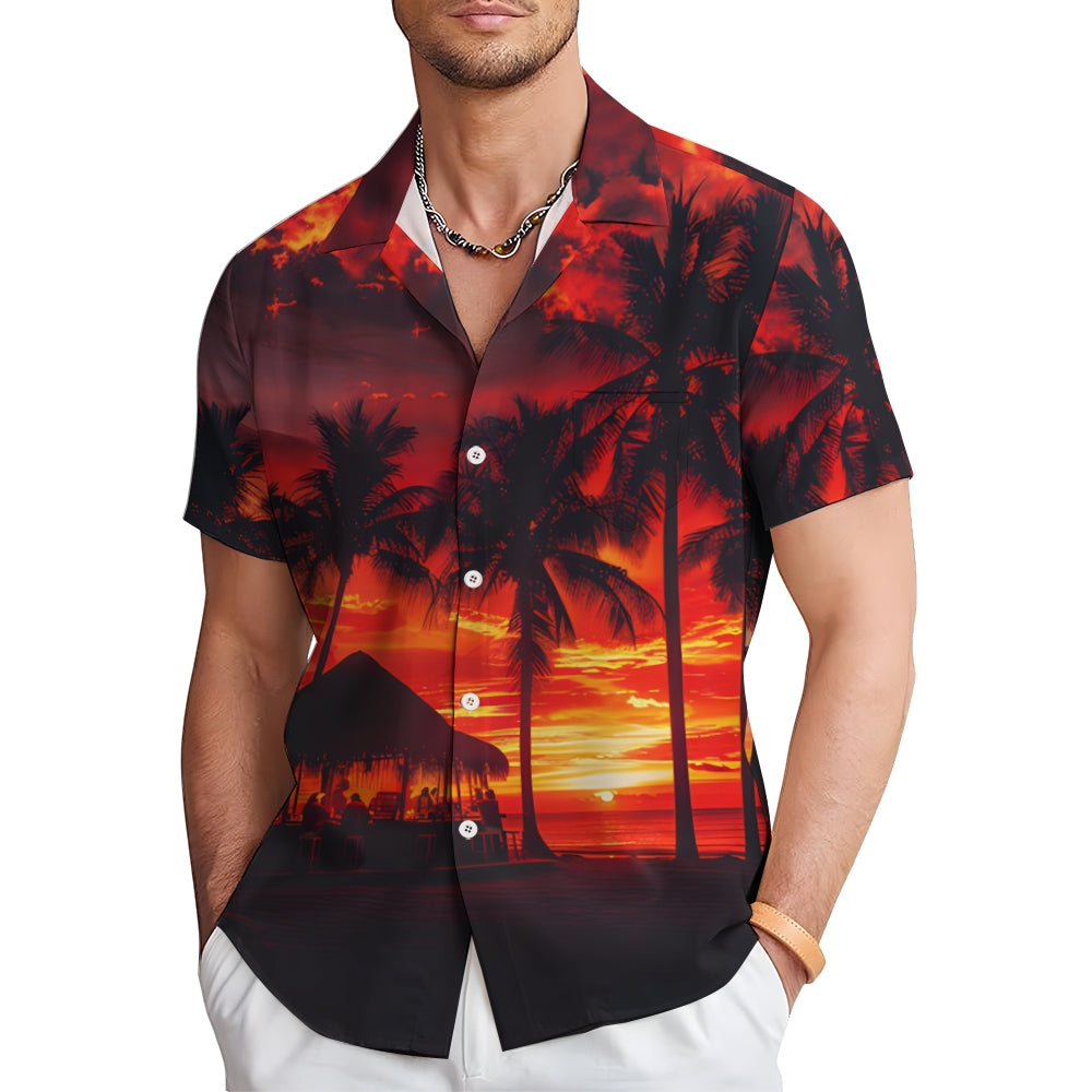 Beach Sunset Print Hawaiian Shirt: Embrace the Aloha Spirit in Style!