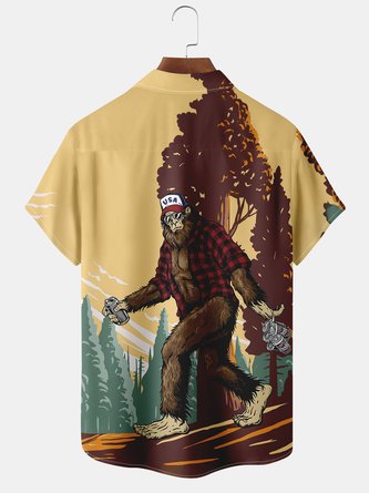 Bigfoot Aloha: Moisture-wicking Hawaiian Shirt