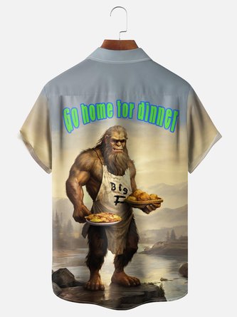 Bigfoot Comes Home for Dinner Moisture-Wicking Hawaiian Shirt