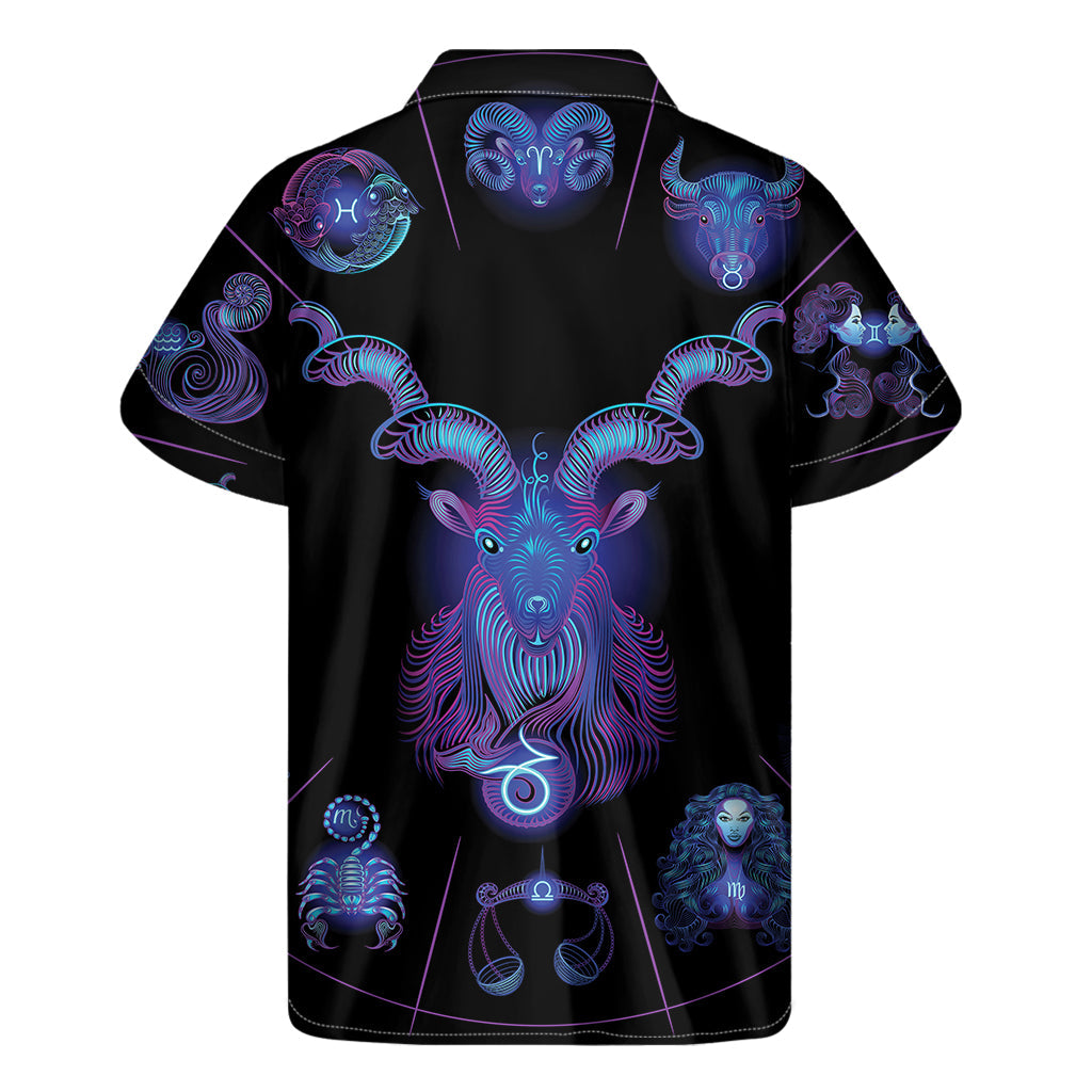 Capricorn Hawaiian Vibes: Men's Astrological Sign Print Short Sleeve Shirt - 1