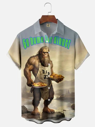 Bigfoot Comes Home for Dinner Moisture-Wicking Hawaiian Shirt