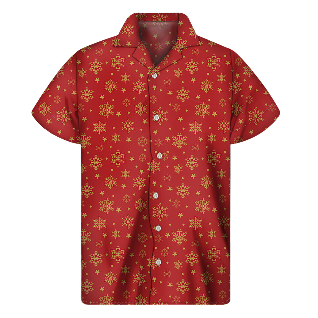 Christmas Snowflakes and Stars Hawaiian Short Sleeve Shirt - 1