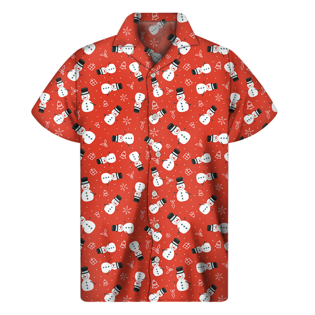 Christmas Snowman Pattern Hawaiian Aloha Shirt - 1