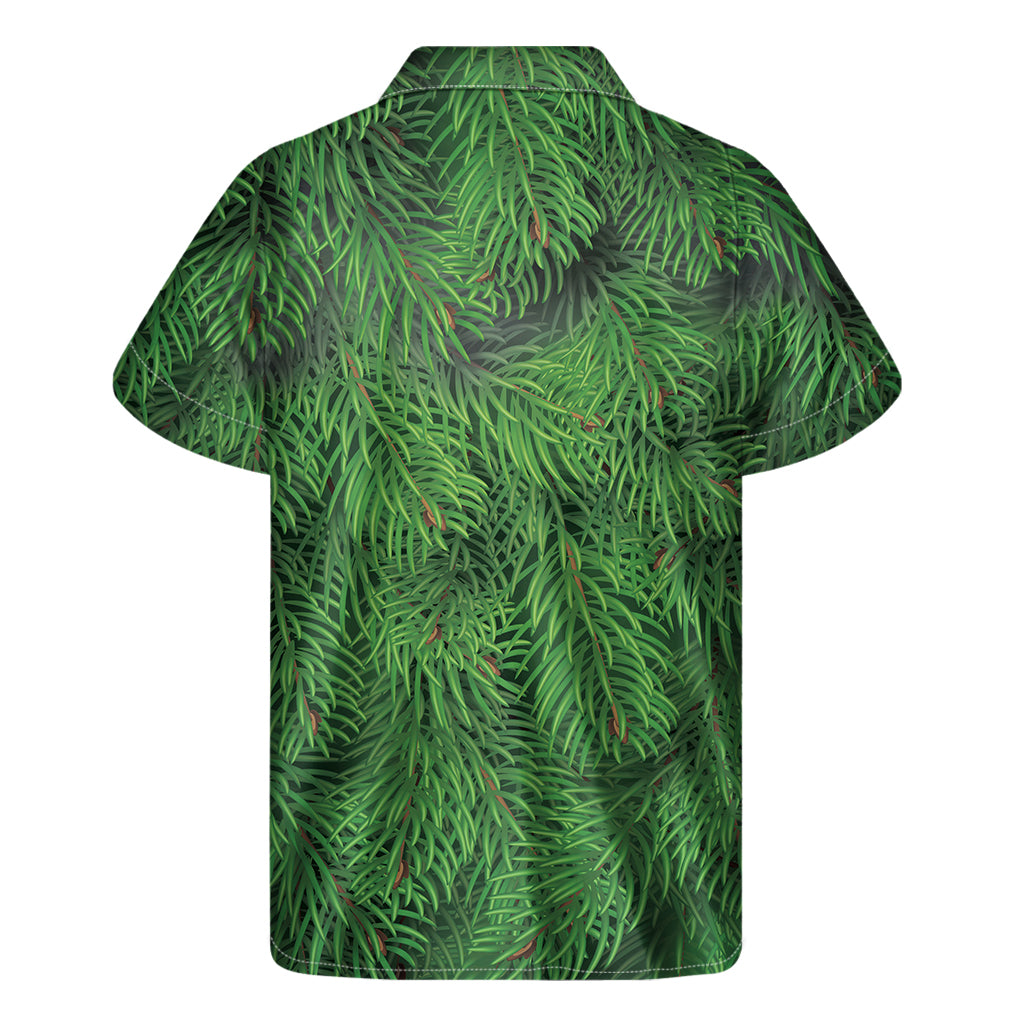 Tropical Christmas Tree Branches Hawaiian Short Sleeve Shirt - 2