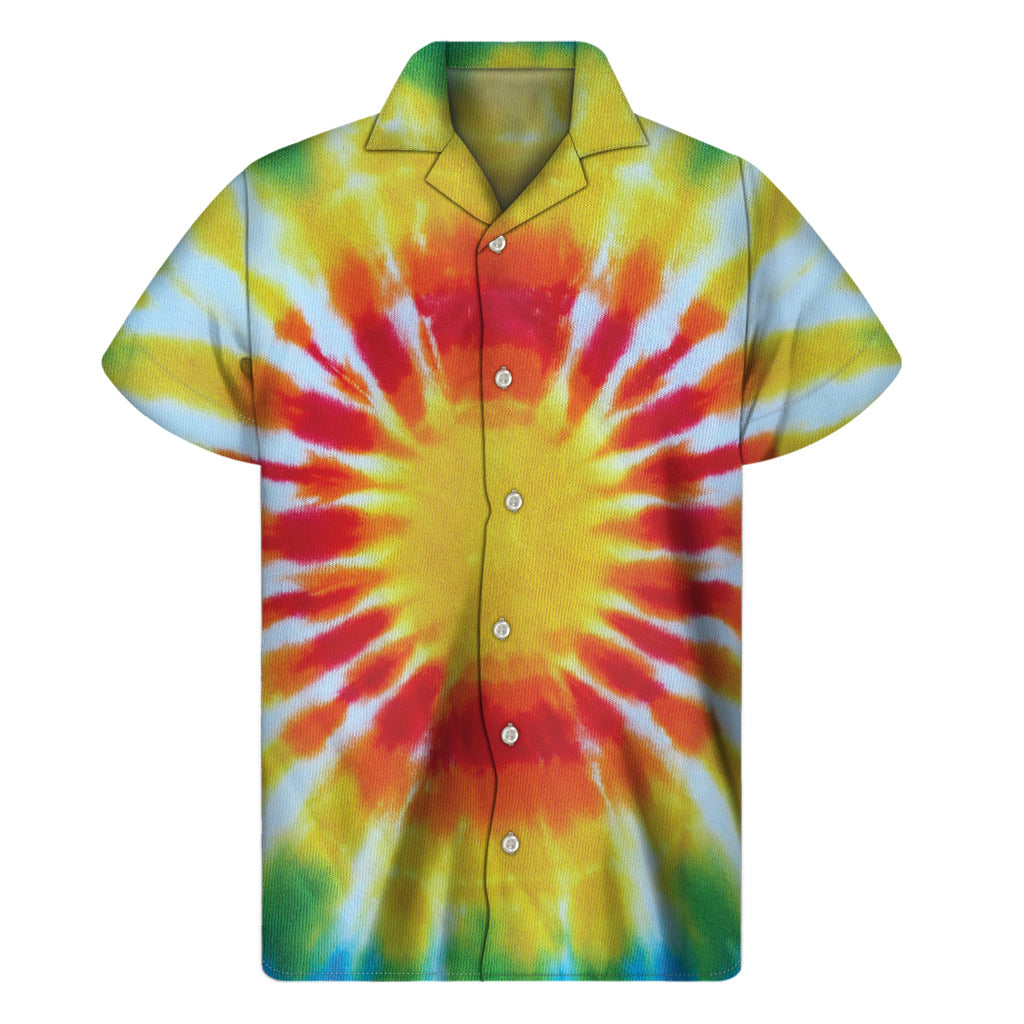 Island Vibe: Men's Circle Tie-Dye Hawaiian Shirt - 1