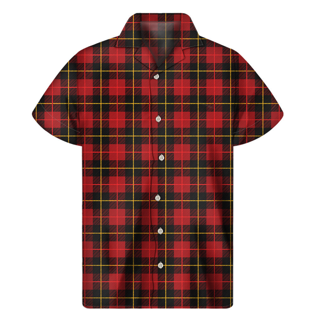 Hawaiian Paradise: Clan Macqueen Tartan Pattern Short Sleeve Shirt - 1