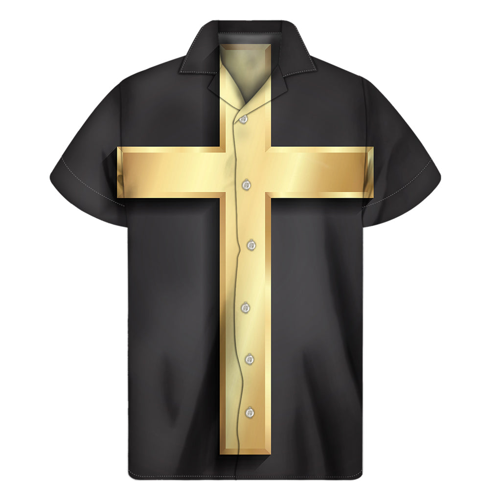 Golden Cross Hawaiian Shirt: Embrace Island Vibes in Style - 1