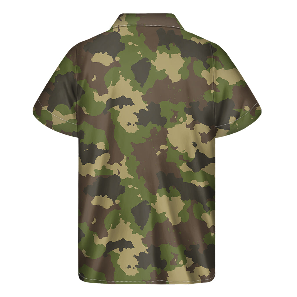 Tropical Vibes: Classic Green Camouflage Hawaiian Shirt - 1