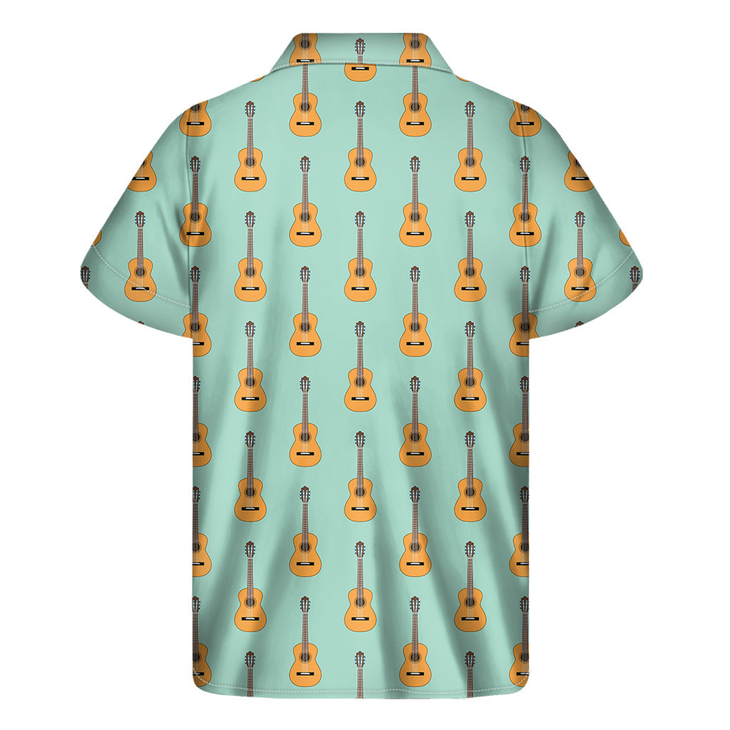 Island Melodies: Men&#39;s Hawaiian Short Sleeve Shirt with Classical Guitar Pattern - 2