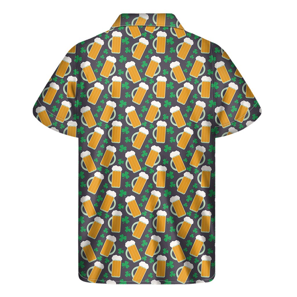 Hawaiian Vibes: Clover and Beer St. Patrick&#39;s Day Print Men&#39;s Short Sleeve Hawaiian Shirt - 2