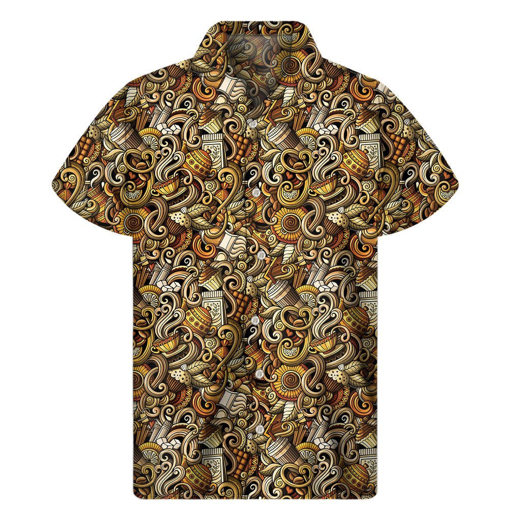 Island Brews: Coffee Infused Hawaiian Short Sleeve Shirt - 1