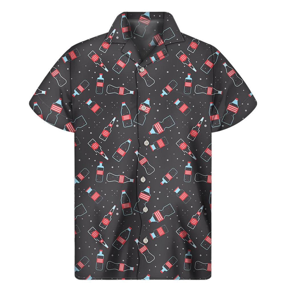 Island Vibes: Cola Bottle Pattern Hawaiian Short Sleeve Shirt - 1