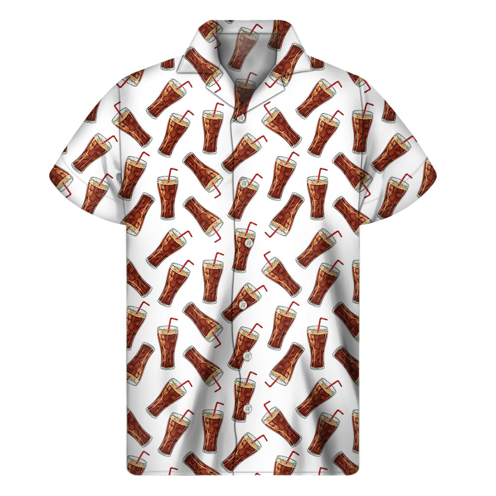 Feel the Aloha Spirit in our Cola Pattern Hawaiian Short Sleeve Shirt! - 1