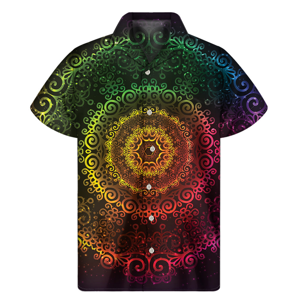 Vibrant Gradient Mandala Hawaiian Shirt - 1