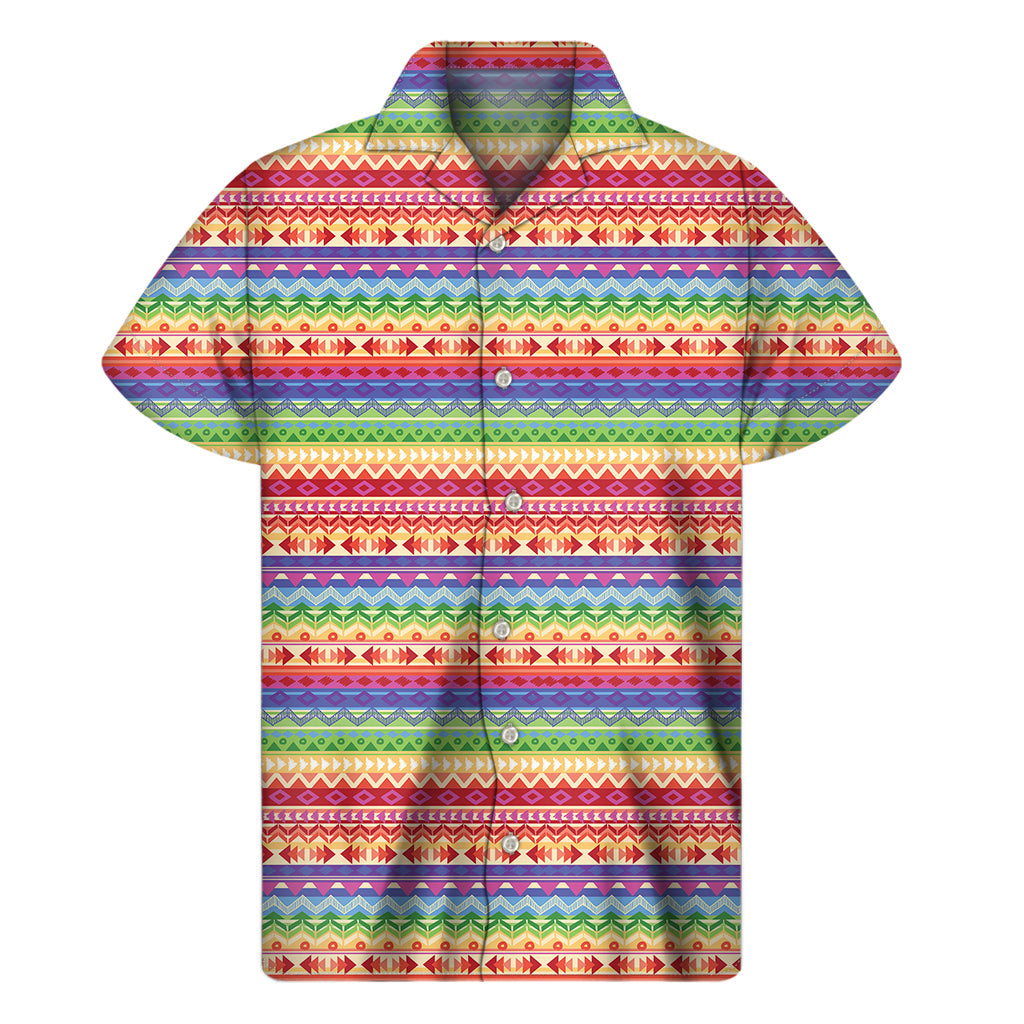 Colorful Aztec Tribal Pattern Hawaiian Aloha Shirt - 1