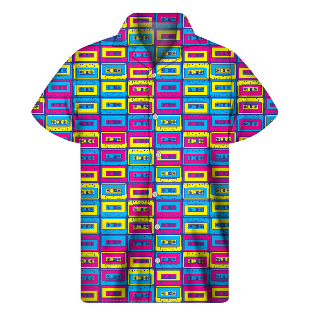 Tropical Vibes: Colorful Cassette Tape Print Hawaiian Shirt - 1