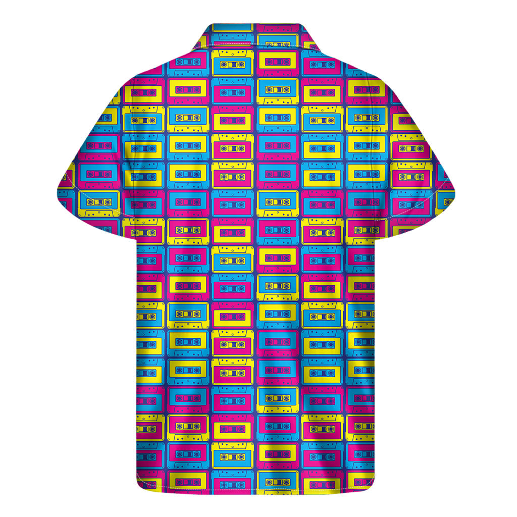 Tropical Vibes: Colorful Cassette Tape Print Hawaiian Shirt - 2