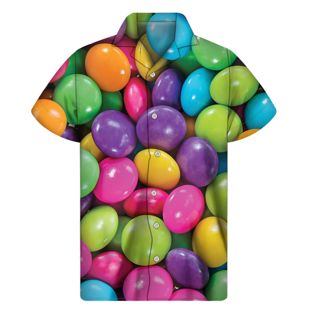 Island Treats: Colorful Chocolate Candy Hawaiian Short Sleeve Shirt - 1