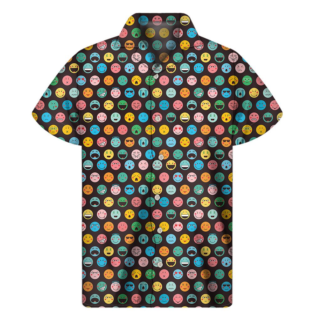 Colorful Emoji Faces Hawaiian Short Sleeve Shirt - 1