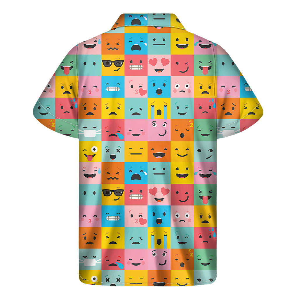 Tropical Vibes: Colorful Emoji Pattern Hawaiian Shirt - 2