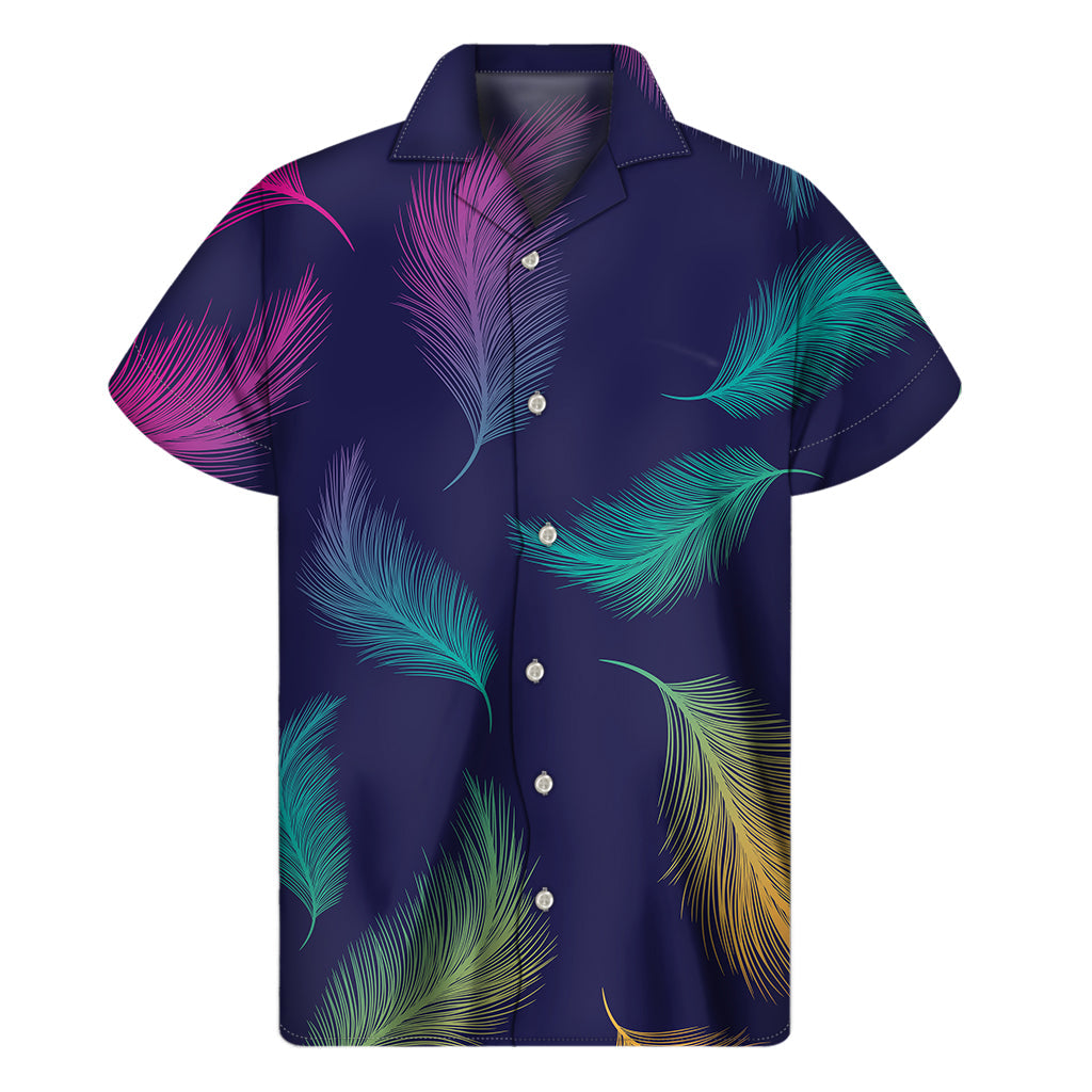 Feathered Aloha: Colorful Hawaiian Short Sleeve Shirt - 1