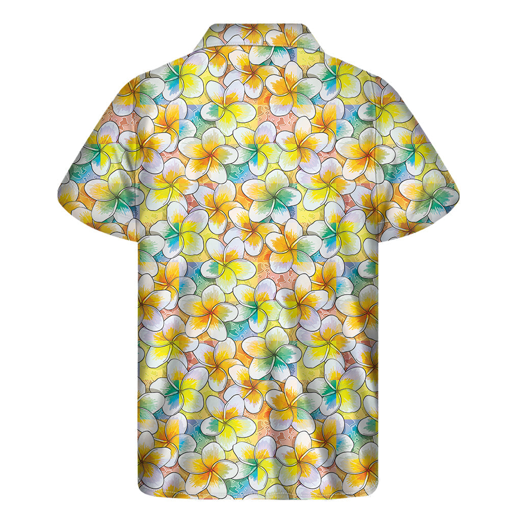 Island Vibes: Men's Colorful Frangipani Hawaiian Shirt - 1