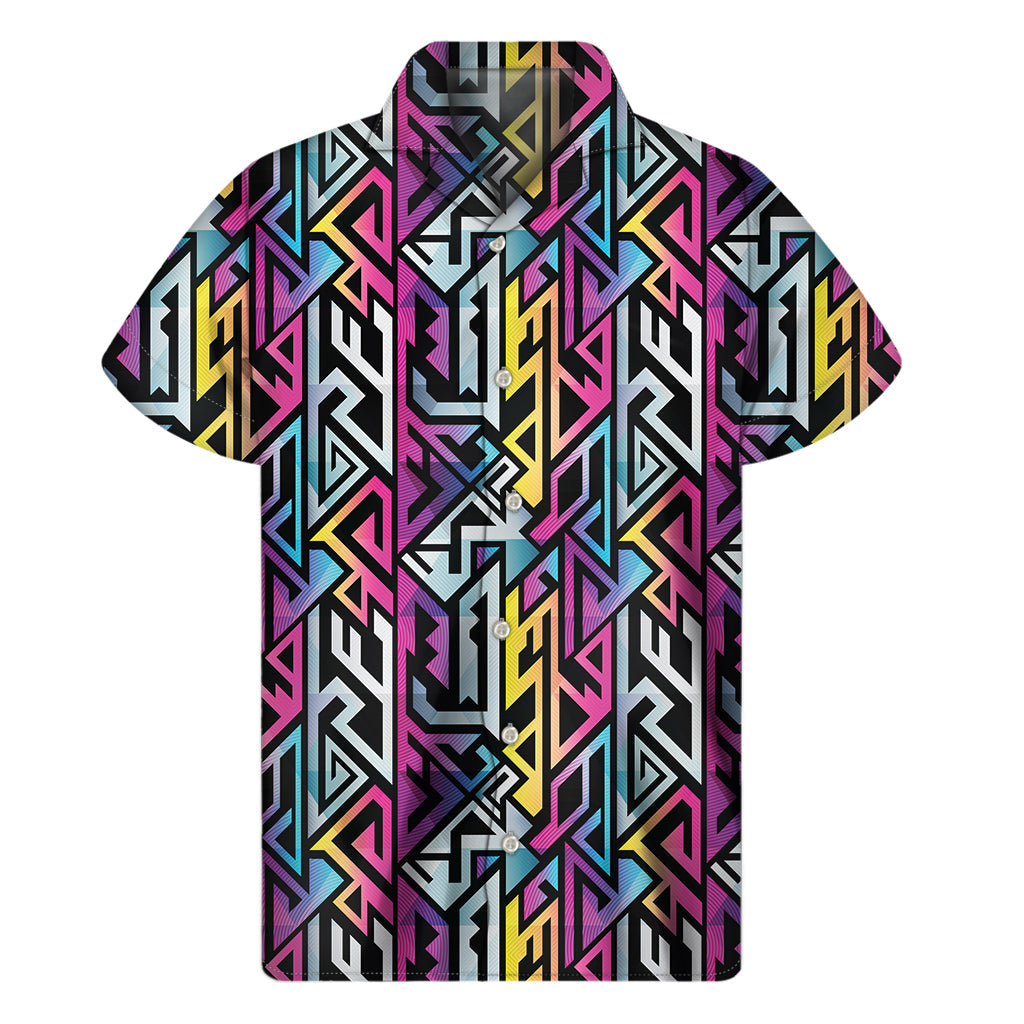 Colorful Geometric Hawaiian Shirt - 1