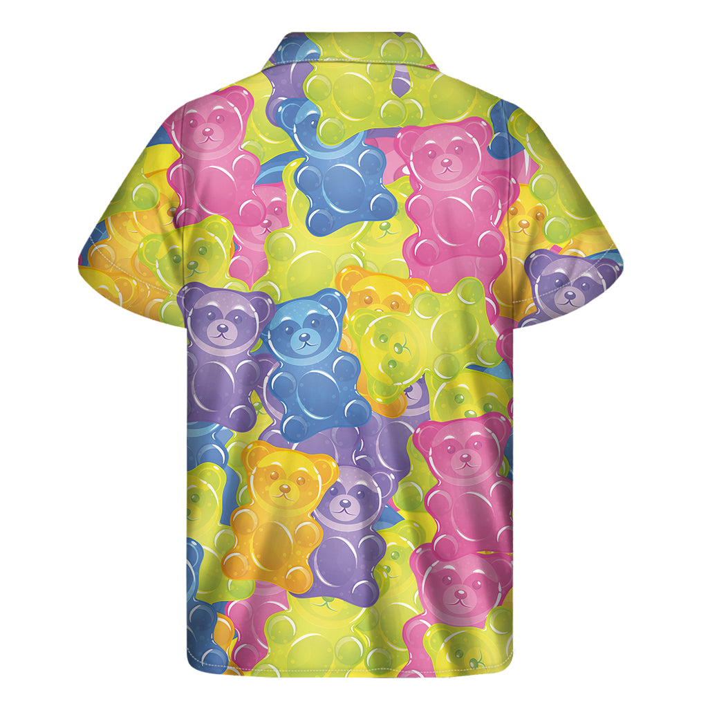 Colorful Gummy Bear Men's Hawaiian Short Sleeve Shirt - 1