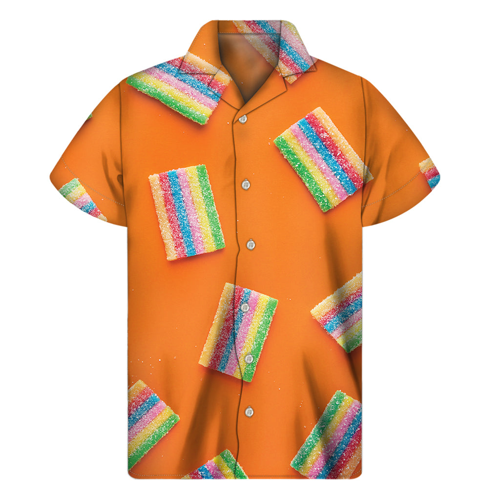 Mens Colorful Gummy Print Hawaiian Short Sleeve Shirt - 1