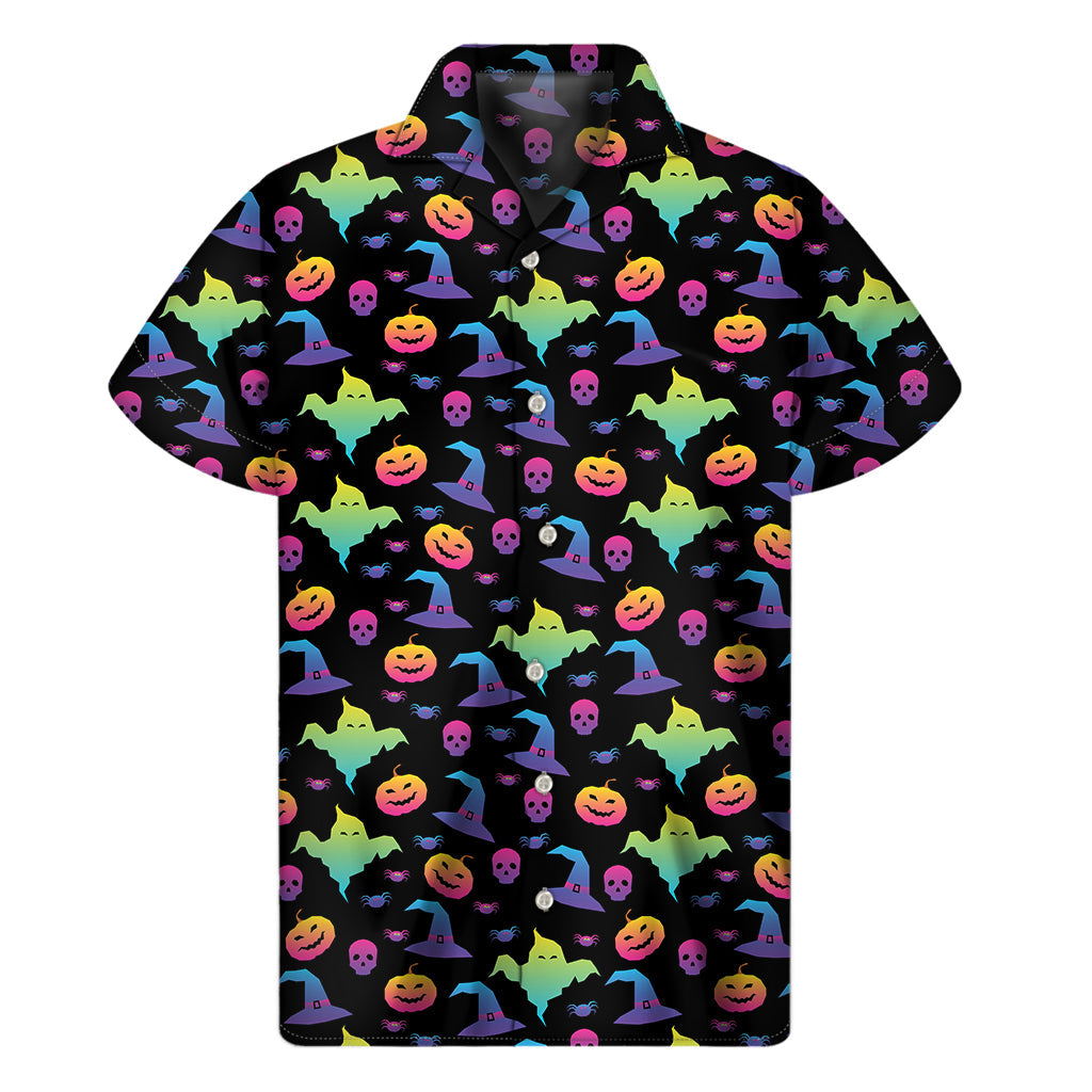 Island Party Vibes: Colorful Hawaiian Print Short Sleeve Shirt - 1