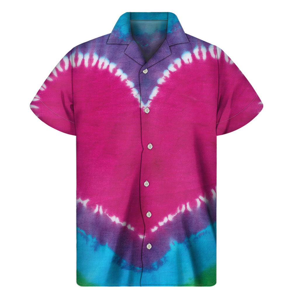 Colorful Heart Tie-Dye Hawaiian Shirt: Embrace Island Style - 1